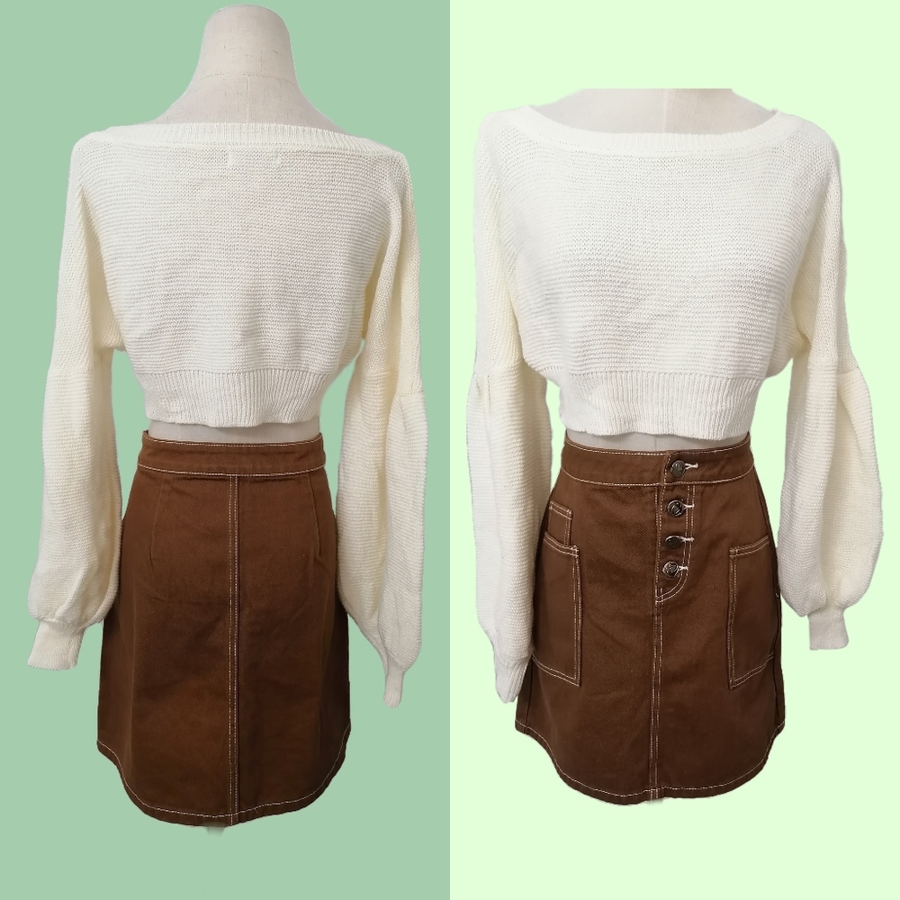 Cute white sweater   knit blend